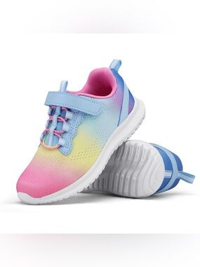 Runside Kids Gradient Mesh Rainbow Color Athletic Sneakers
